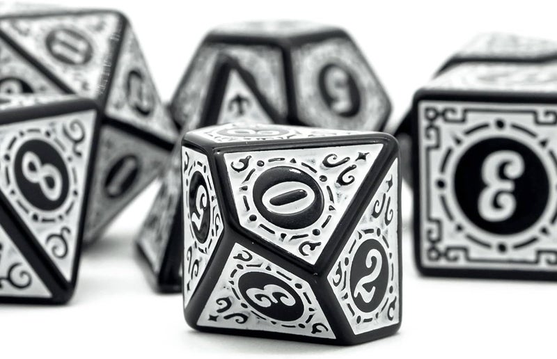 Poludie DND Dice Set -D&D Polyhedral Dice (7 Pcs) with Gift Leather Dice Bag for Dungeons and Dragons Role Playing Dice Games RPGs (Dice-White with Black Edge) - Image 3